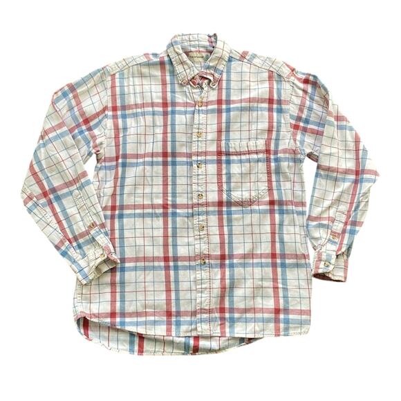 FIELDMASTER Plaid Button Down Shirt Mens Sz Medium 100% Cotton Cabincore - Picture 1 of 6